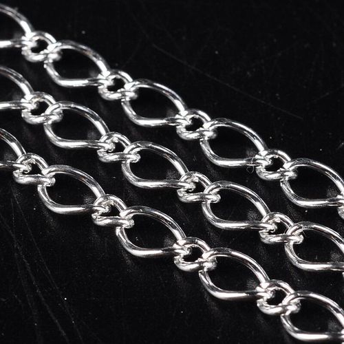 Silver Plated   Twist Oval 8x6mm & 5x4mm 1 metre for jewellery making