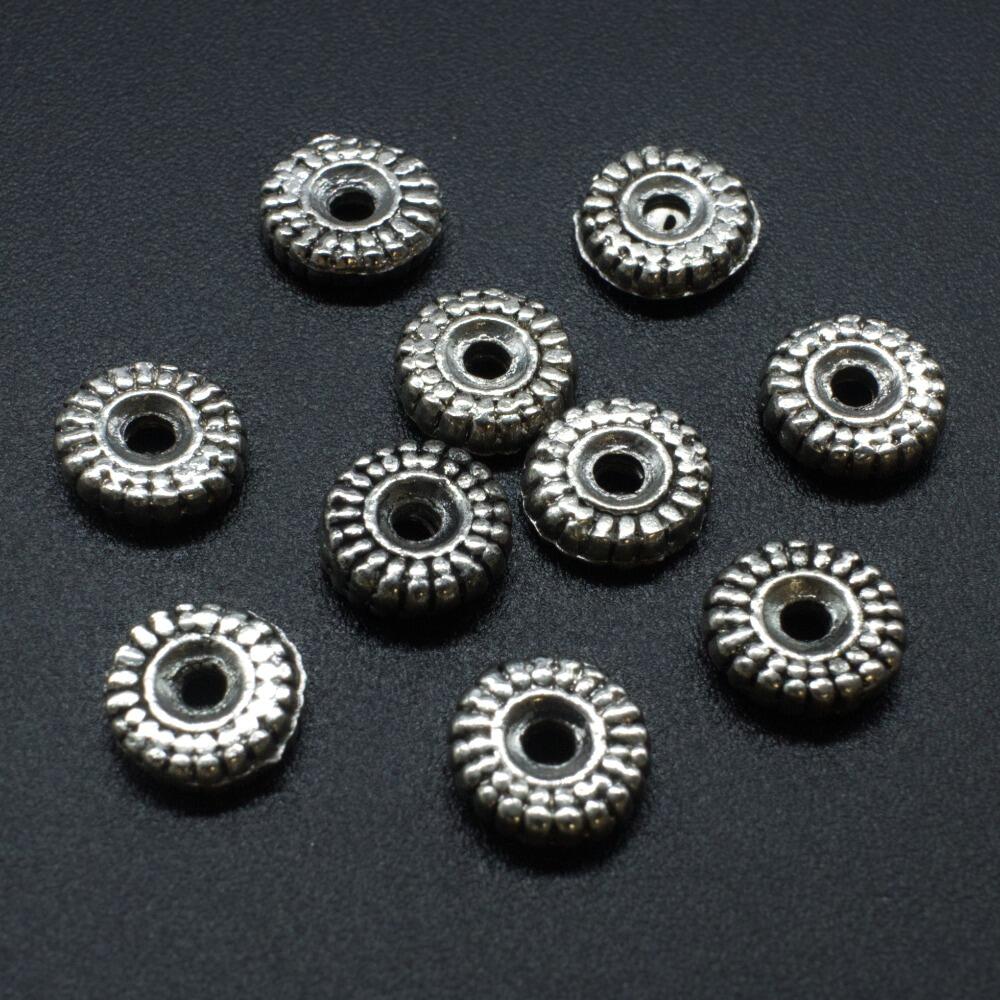 Antique Silver Metal Bead Disc 9.5mm 20pcs