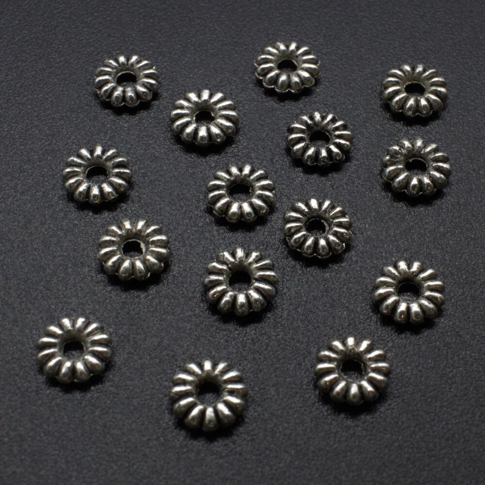 Metal Bead Disc 6.5mm 30pcs   Antique Silver for jewellery making