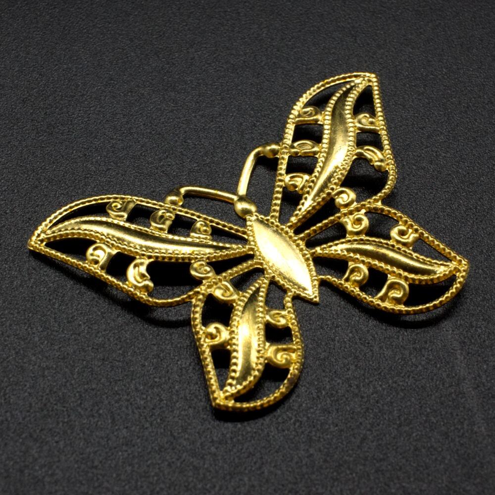 Iron Gold Filigree Butterfly 53mm 8pcs for jewellery making