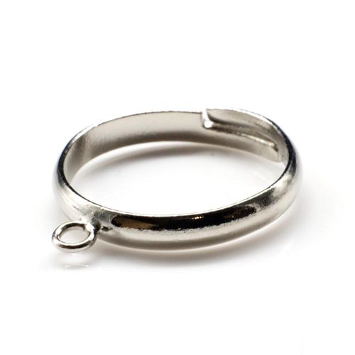 Beading Ring 1 Loop   Rhodium 5pcs 5mm for jewellery making