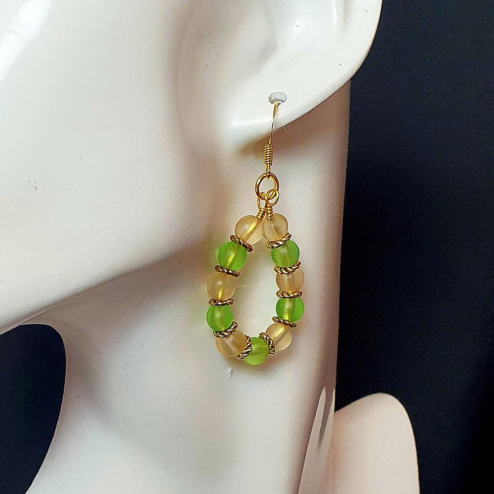 Chloe Earrings 2 Pairs lemon & lime earring making kit — DIY set with beads and instructions for creating handmade jewelry