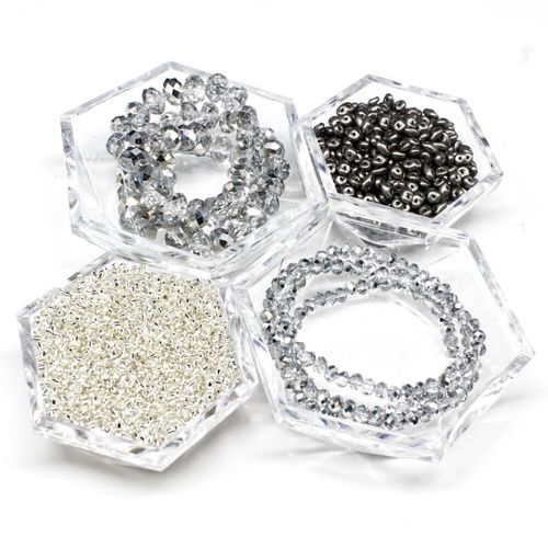 Sophie Bauble Zoom 30/5 silver crystal jewelry making kit — DIY set with beads and instructions for creating handmade jewelry