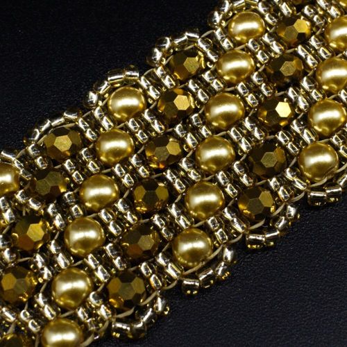 Dahlia Bracelet Makes 3 gold bracelet making kit — DIY set with beads and instructions for creating handmade jewelry