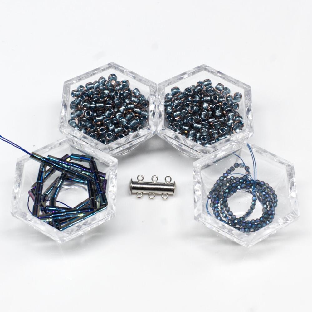 BC WK 24 Tubular Bracelet   Met Blue 5mm for jewellery making