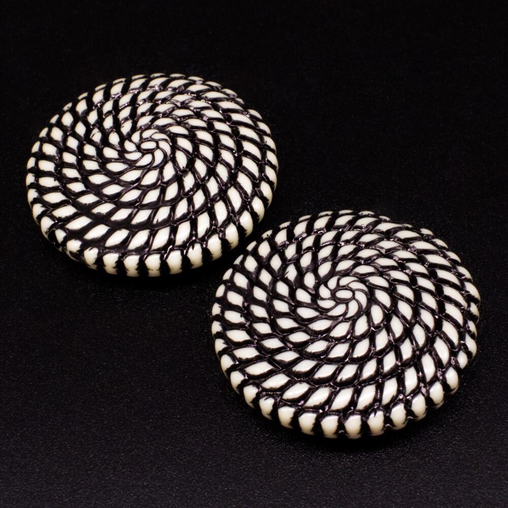 Acrylic Rope Beads Disc 33mm 5pcs   Ivory for jewellery making
