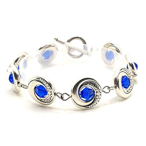 Larissa Swirl Bracelets sapphire bracelet making kit — DIY set with beads and instructions for creating handmade jewelry