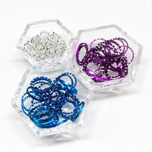 Double Sided Ring Necklace cyan & purple necklace making kit — DIY set with beads and instructions for creating handmade jewelry