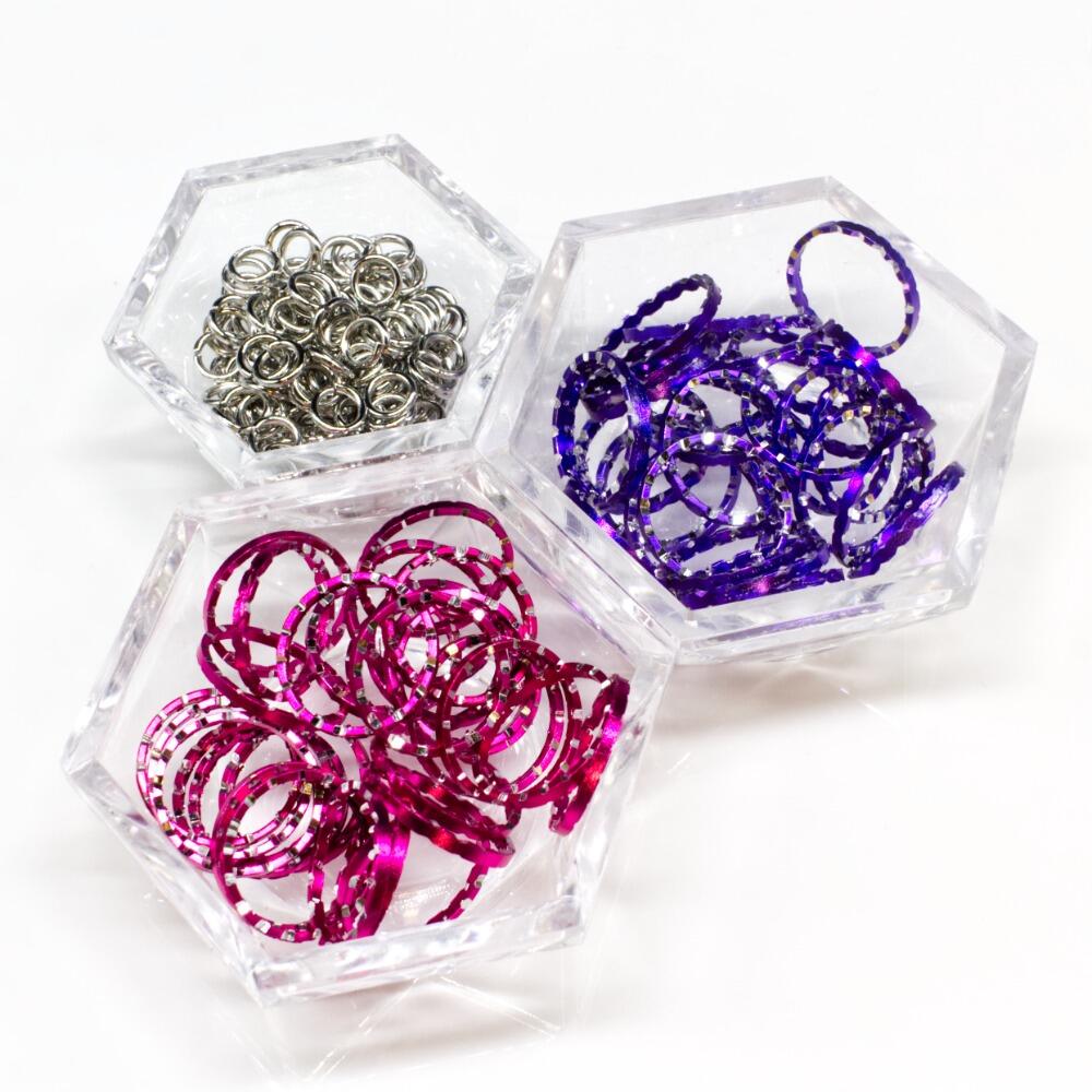 Double Sided Ring Necklace lavander & magenta necklace making kit — DIY set with beads and instructions for creating handmade jewelry