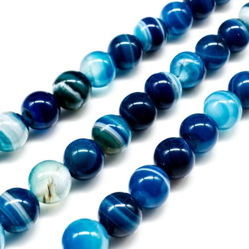 Marble Agate Round Beads 8mm 16 Strand Dark Blue Craft hobby jewellery supplies Totally Be