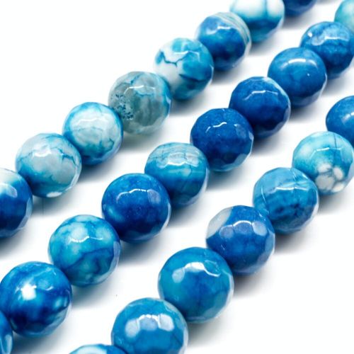 10mm resin druzy bead round bright turquoise 15" strand — sparkling cabochon-style stone ideal for jewelry making, pendants, and craft de…
