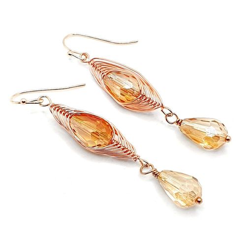 Christine Wire Earrings 10 Pairs burnt orange earring making kit — DIY set with beads and instructions for creating handmade jewelry
