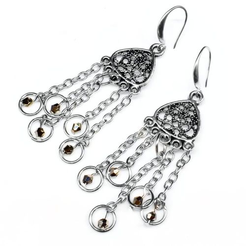 Elena Earrings 3 Pairs silver earring making kit — DIY set with beads and instructions for creating handmade jewelry