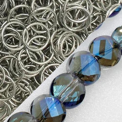 BC 2023 WK 46 Laura Crystal Rings   Rhodium 9mm for jewellery making