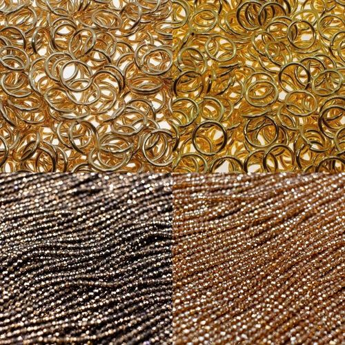 Festive Jump Ring Tree Earrings 4 Pairs gold earring making kit — DIY set with beads and instructions for creating handmade jewelry