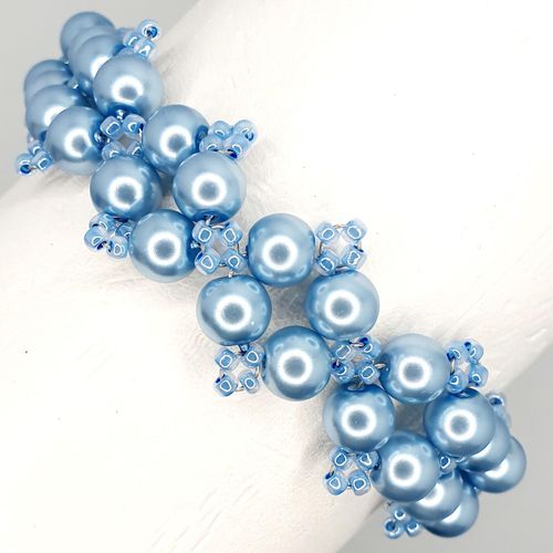 Rachel Pearl Bracelets Makes 3 sky blue bracelet making kit — DIY set with beads and instructions for creating handmade jewelry