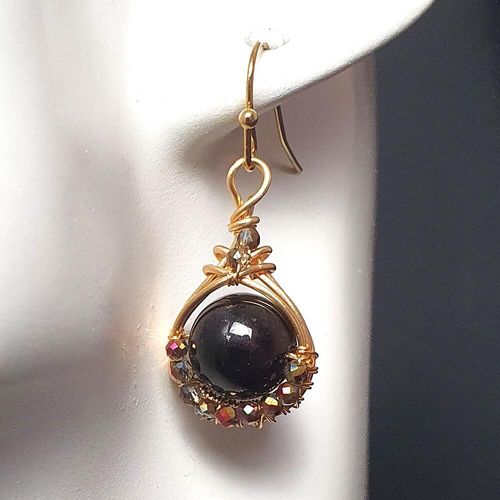 Ingrid Gemstone Earrings 2 Pairs garnet earring making kit — DIY set with beads and instructions for creating handmade jewelry