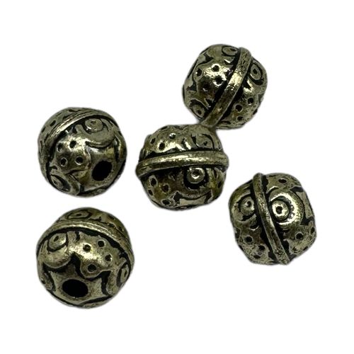 Acrylic Antique Gold/Silver Round Beads 14mm 7pcs   Pattern for jewellery making