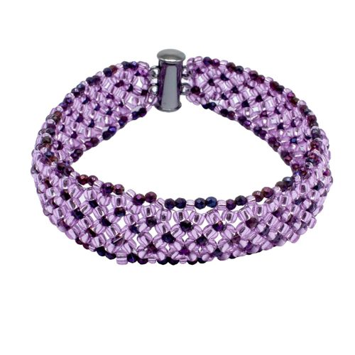 Chenille Crystal Bracelet grape iris bracelet making kit — DIY set with beads and instructions for creating handmade jewelry