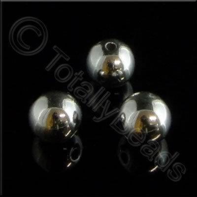 Metalised Acrylic Bead Round - 10mm Antique Silver 35pc