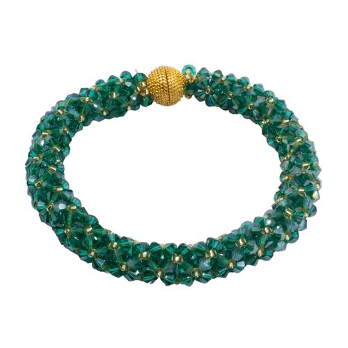 Crystal Bicone Bangle teal jewelry making kit — DIY set with beads and instructions for creating handmade jewelry