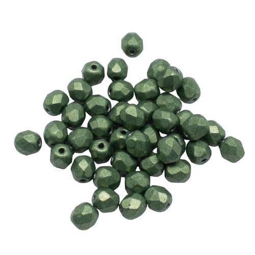 4mm Czech glass fire polished faceted beads suede gold fern — pack of 100, high-quality faceted beads perfect for jewelry making and bead…