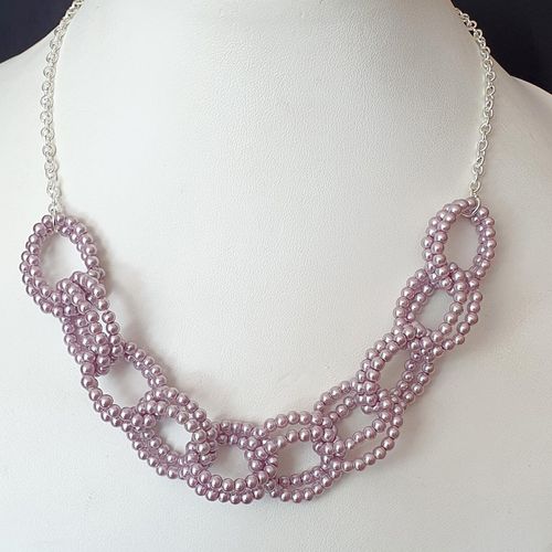 Juno Looped Pearl Necklace rosewood necklace making kit — DIY set with beads and instructions for creating handmade jewelry