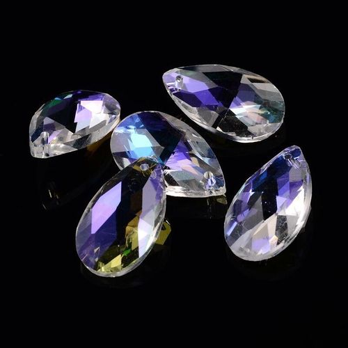 Crystal Drop Pendant 22mm   Clear AB for jewellery making