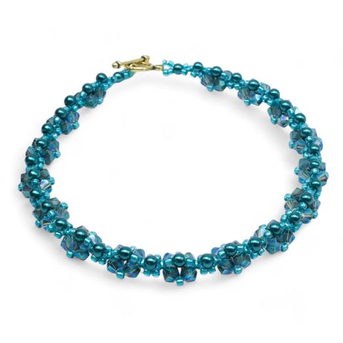 Kassia Diamond Bracelet Makes 2 electric green bracelet making kit — DIY set with beads and instructions for creating handmade jewelry