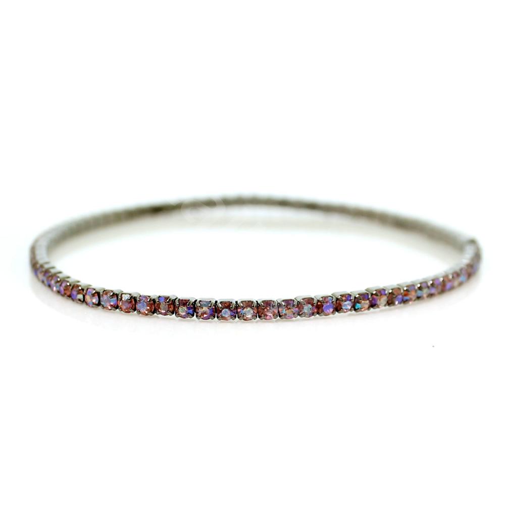 Crystal Bangle - Black with Pink AB combi