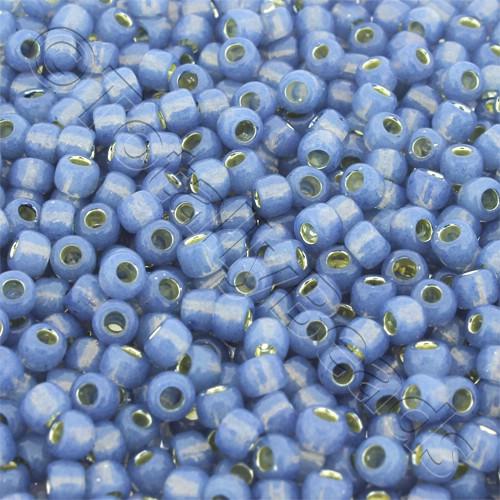 Toho Size 6 Seed Beads 10g - Silver Lined Milky Montana Blue
