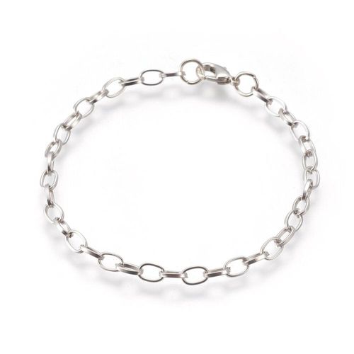 Bracelet Chain Oval 4x6mm 20cm   Silver Plate for jewellery making