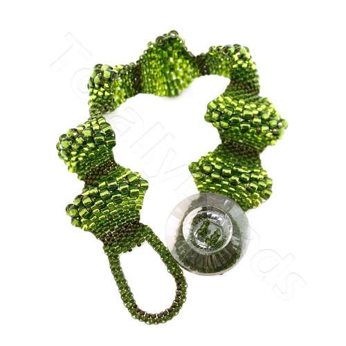 Peyote EC Bracelet Kit olive bracelet making kit — DIY set with beads and instructions for creating handmade jewelry
