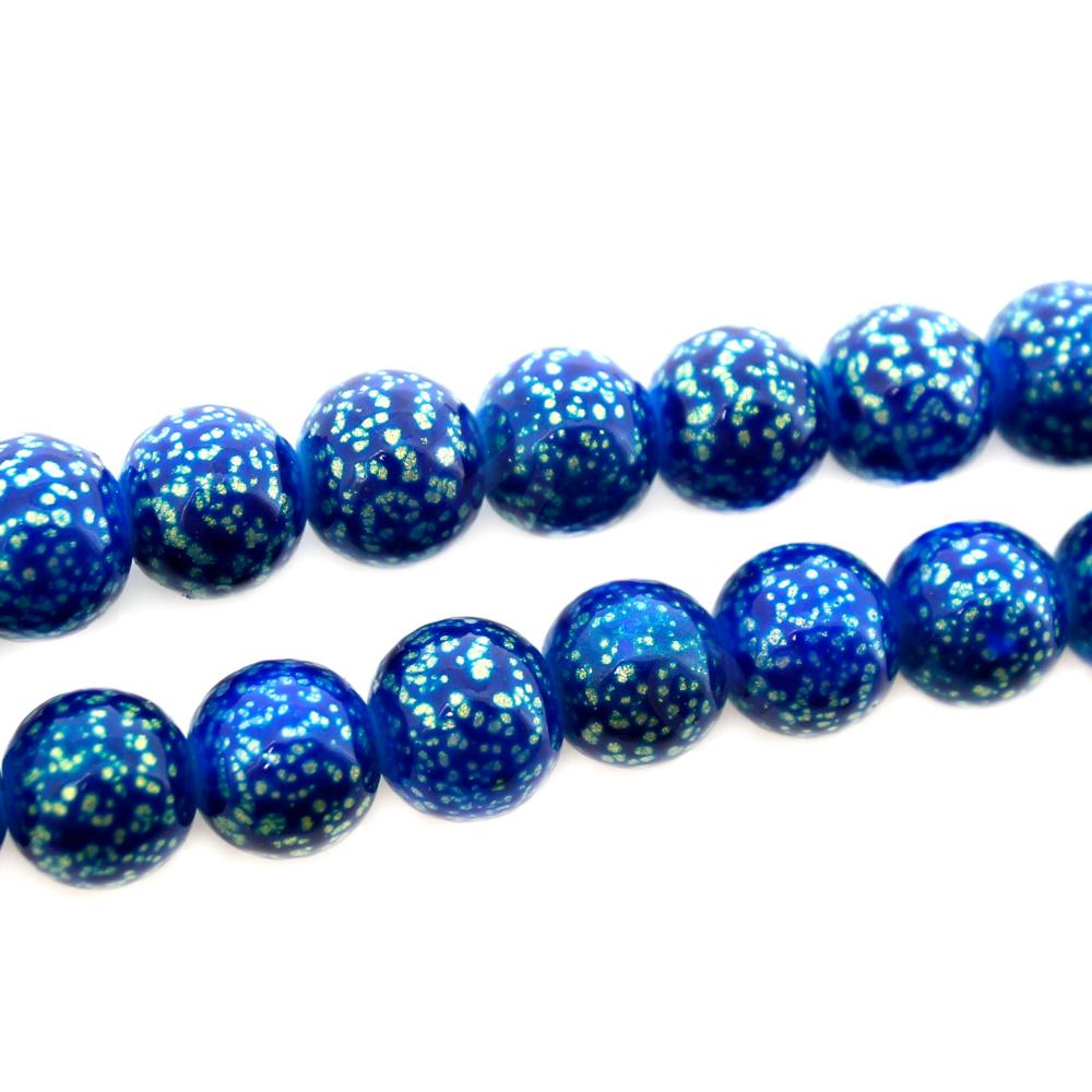 Glass Round Beads 10mm Cosmos - Lapis Blue