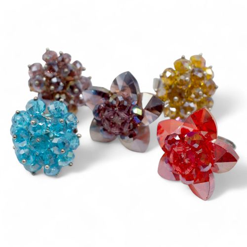 Crystal Rings Variety Pack 5pcs for jewellery making