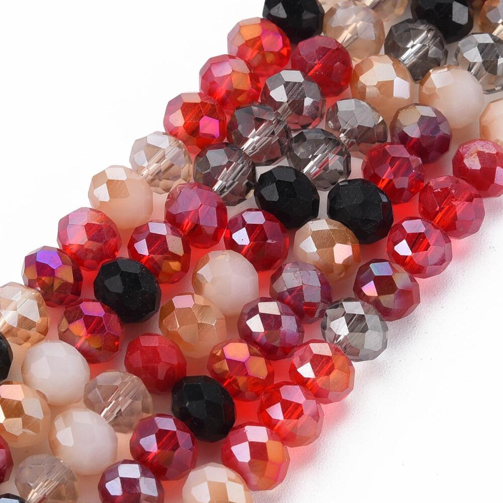 thumbnail image 2 of Crystal Beads 6x8mm Facet Rondelle - Clear AAA Grade For Jewelry Making - Lead & Nickel Free 2 of 14