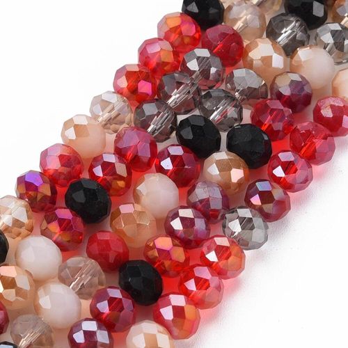 8mm crystal beads fire mix, pack of 70 — faceted for jewelry making and beadwork