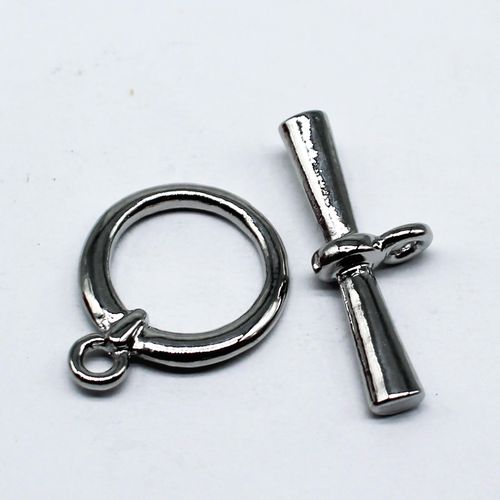 Metal Toggle   Ring 20mm Rhodium Colour 3 sets for jewellery making