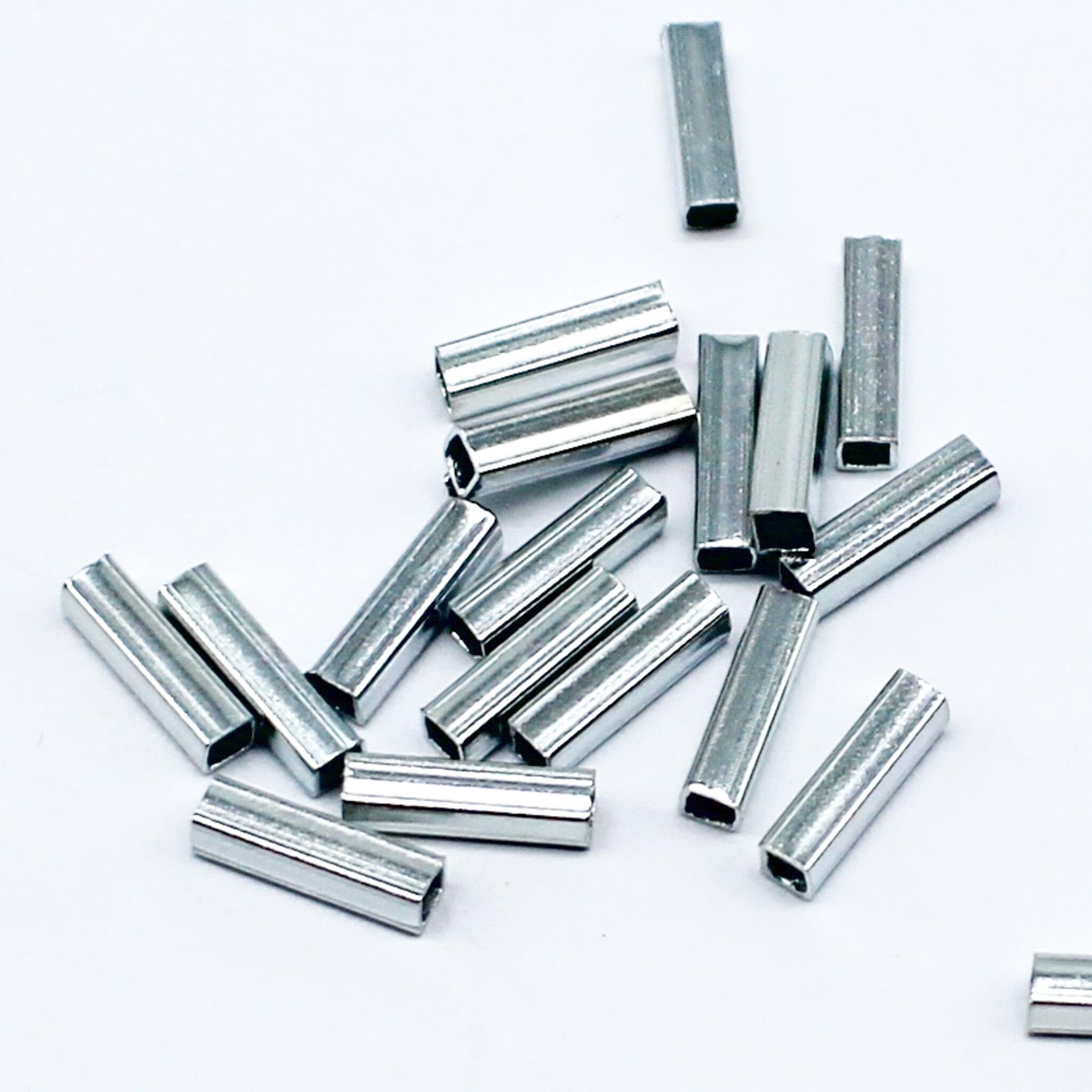 Metal Square Tube 7mm Rhodium   100pcs for jewellery making