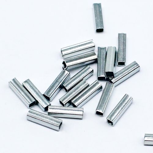 Metal Square Tube 7mm Rhodium   100pcs for jewellery making