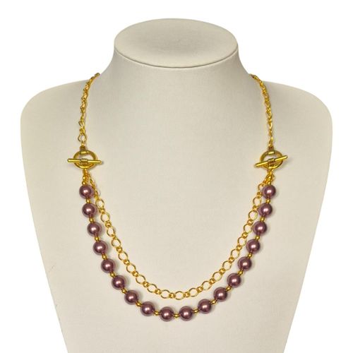 Moyra Twin Toggle Necklaces mahogony rose necklace making kit — DIY set with beads and instructions for creating handmade jewelry