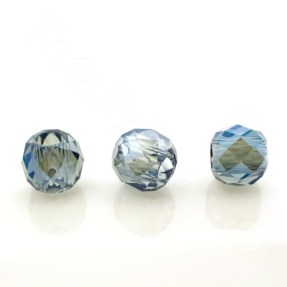 Crystal Large Hole Bead - Electric Blue 13mm