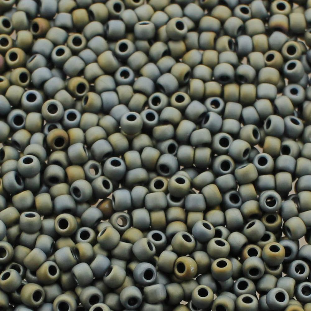 Toho Size 11 Seed Beads 10g - Matt Iris Grey