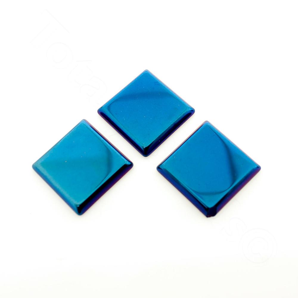 Hematite Cabochon Square 20x20mm - Blue