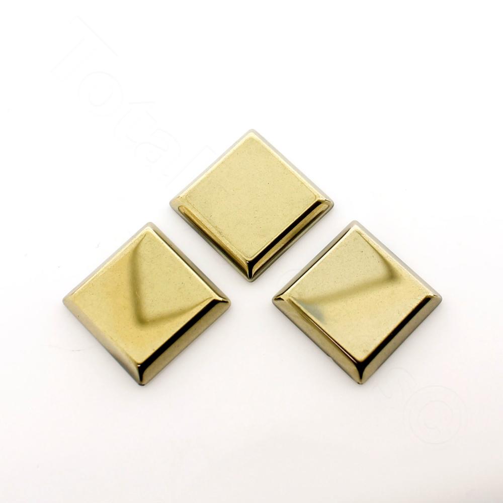 Hematite Cabochon Square 16x16mm - Gold