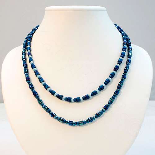 Hematite Snake Jewellery Pack blue jewelry making kit — DIY set with beads and instructions for creating handmade jewelry