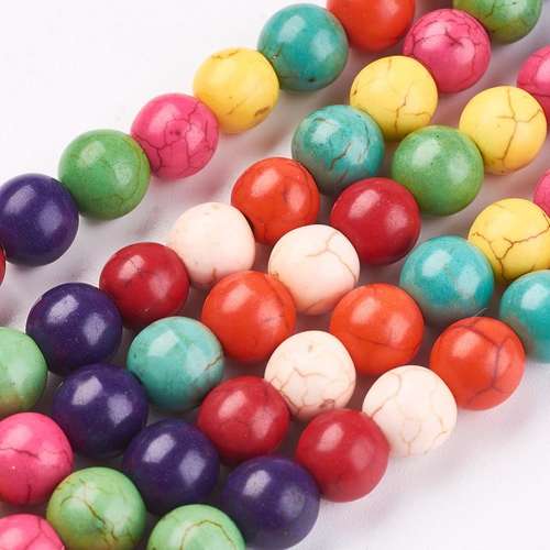 Synthetic Turquoise Round Beads 8mm - Mixed