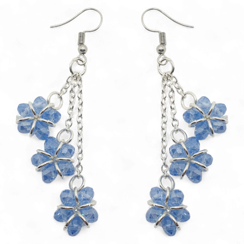 Belinda Crystal Earrings 3 Pairs   Blue for jewellery making