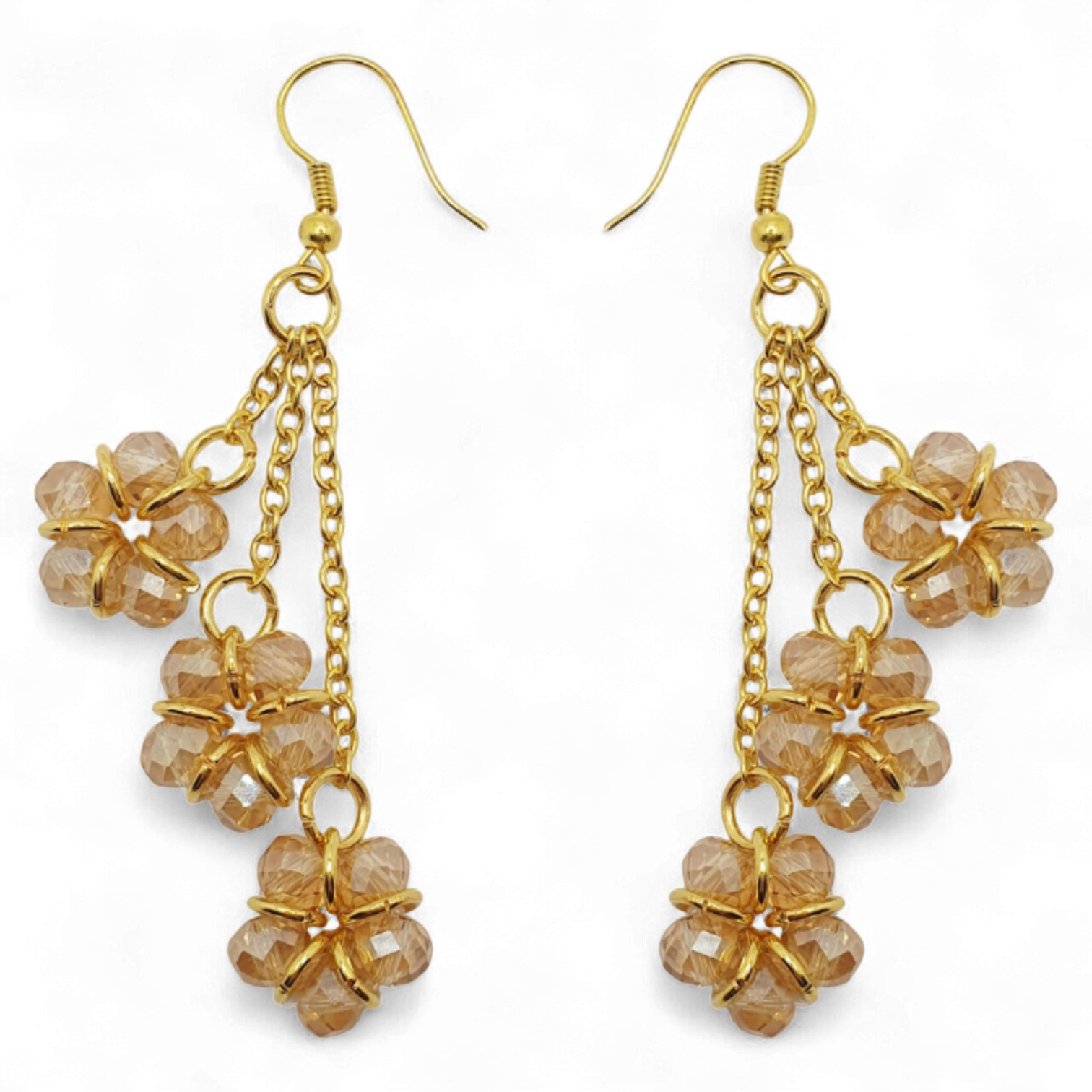 Belinda Crystal Earrings 3 Pairs   Auburn for jewellery making