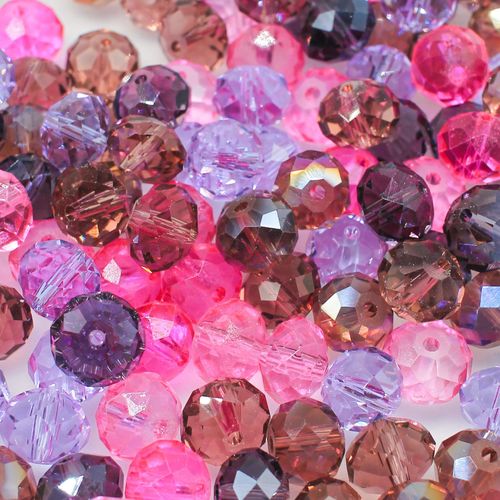 Crystal Rondelle Beads 8x10mm   Pinks Mix 60pcs for jewellery making